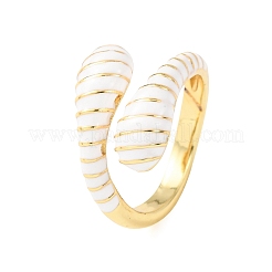 Offene Manschettenringe aus Messing und Emaille für Damen&nbsp;RJEW-A098-01G-03