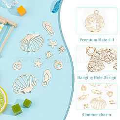 10шт 5 стильные латунные подвески KK-BC0009-32