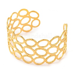 Bracelets manchettes ouverts en acier inoxydable 304 pour femmes&nbsp;LS-BJEW-G711-01F-G