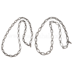 2 шт. 2 стиля ожерелий из нержавеющей стали 304 с цепочкой с перекрестными звеньями для пары NJEW-JN05431
