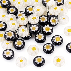 50 pièce de perles millefiori en verre soufflé faites à la main&nbsp;LAMP-TADJ0001-03A