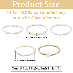 Полимерная глина и хрустальные бусины цепочка для чашек&nbsp;AJEW-WH20072-36B