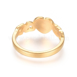 Valentinstag Thema Ionenbeschichtung (IP) 304 Edelstahl Fingerringe&nbsp;RJEW-E164-09G