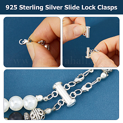 925 fermoir magnétique coulissant en argent sterling&nbsp;PALLOY-HS00049