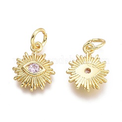 Pendentifs avec zircon cubiques à micro-pavés en laiton&nbsp;KK-P187-16G-G