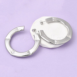 C-образные латунные серьги-гвоздики&nbsp;EJEW-K309-19P