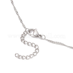 304 нержавеющая сталь пустой макраме мешочек кулон сингапурская цепочка ожерелья&nbsp;NJEW-JN05284-02