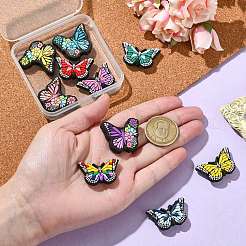 10 pièce 10 styles de perles en silicone écologiques de qualité alimentaire en forme de papillon avec fleur&nbsp;SIL-CJ0002-99