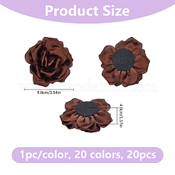 20 fiore di rosa in poliestere di 20 colori&nbsp;DIY-FH0011-20
