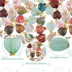 30шт 5 стиля подвески из натуральных и синтетических драгоценных камней FIND-DC0002-31