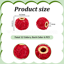 72 шт. 12-х цветные европейские бусины из полиэстера OPDL-PH0001-08