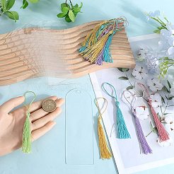 Kits de création de marque-pages DIY avec décorations en acrylique transparent et pompons en polyester&nbsp;DIY-SP0001-92B