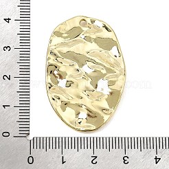 合金ペンダント  槌目模様の楕円形チャーム  ラックめっき  カドミウムフリー＆ニッケルフリー＆鉛フリー  ゴールドカラー  40x26x3.5mm  穴：2mm&nbsp;AL-CBAFCDA-02G