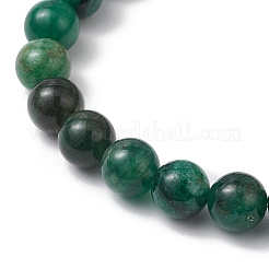 Браслеты из натурального фуксита с круглыми бусинами для мужчин и женщин BJEW-TA00612