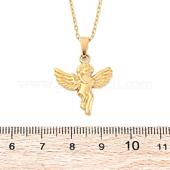 Ожерелья с подвеской в виде купидона из нержавеющей стали 304 NJEW-H059-31G