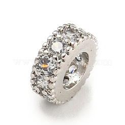 Бусины-проставки из латуни с кубическим цирконием KKB-L215-014P