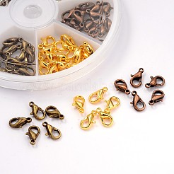 6色亜鉛合金カニカン  ミックスカラー  10x6mm  穴：1mm  約20個 /コンパートメント  120個/箱&nbsp;PALLOY-X0023-B-B