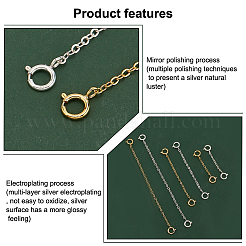 6 шт. 6 стиля 925 удлинитель цепи из стерлингового серебра FIND-PH0017-98