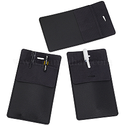 医師や看護師向けの長方形PUレザーポケットペンバッグ  ブラック  160x90x5mm&nbsp;LS-AJEW-WH20060-95C