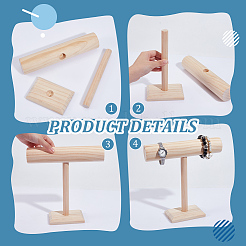 T-Bar-Ausstellungsständer für Armbänder aus Holz&nbsp;BDIS-WH0011-03