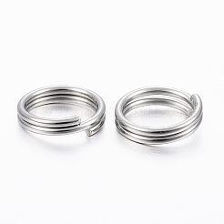 変色しにくい304ステンレススチール製スプリットリング  ダブルループ丸カン  ステンレス鋼色  7x1.5mm  内径約6mm  単線：0.75mm&nbsp;STAS-H413-05P-B