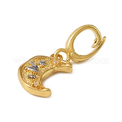 Рождественские украшения в виде луны из латунных стразов KK-H498-01G-08