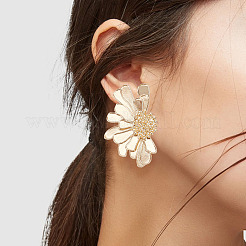 2セット2色の合金の花の非対称イヤリング  女性のためのスタッドピアス  ライトゴールド  49.5x32mm  ピン：0.6mm  1セット/色&nbsp;EJEW-FI0001-33