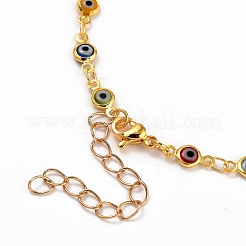 Braccialetti a maglie in ottone malocchio con lavorazione a lume&nbsp;BJEW-JB05352