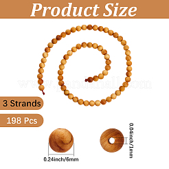 3 Strang Naturholzperlen&nbsp;WOOD-PA0001-38