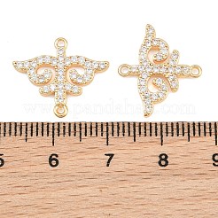 Ciondoli connettore in ottone con micro pavé di zirconi chiari&nbsp;CU-CBA7BFE-03D-G