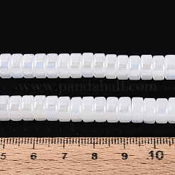 Couleur ab perles imitation plaqué jade de fils de verre&nbsp;GLAA-T026-4x8mm-J01