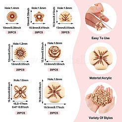 140шт 7 стиля непрозрачные акриловые бусины SACR-TA0001-50