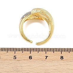 Манжеты из латуни с микро паве кубический цирконий для женщин RJEW-C140-16G