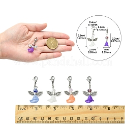 16 шт. 4-х цветные стеклянные акриловые подвески в виде ангела&nbsp;HJEW-FS00015