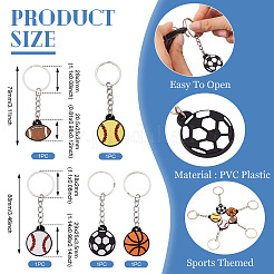 5 шт. 5 стиля пластиковые брелки из ПВХ&nbsp;KEYC-TA0001-49