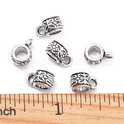 チベット風チャームベイル  保釈ビーズ  カドミウムフリー＆鉛フリー  アンティークシルバー  11x6x7mm  穴：3mm  内径：4mm&nbsp;TIBE-A21167-AS-LF