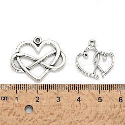 混合チベットスタイル合金ハートペンダント  アンティークシルバー  16~30x16~30x3~4mm  穴：1~2mm&nbsp;TIBEP-X0004-02-AS