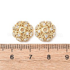 Латунные прозрачные кубические циркониевые колпачки для бусин&nbsp;KK-G551-03G