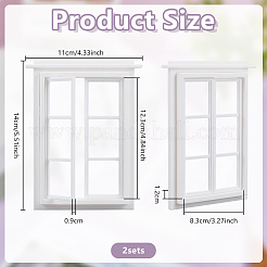 2 pièce d'ornement miniature de fenêtre en pla&nbsp;DIY-OC0015-82