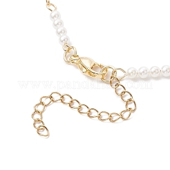 Ожерелья из прозрачного стекла и круглого жемчуга NJEW-JN05250