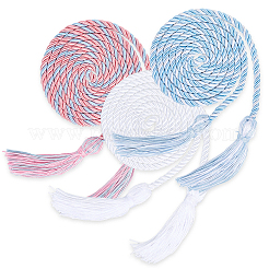 3 шт. 3-цветная полиэстеровая двухконечная веревка с кисточками для выпускников&nbsp;FIND-CN0001-84