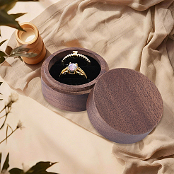 Cajas de madera para guardar anillos de pareja con 2 ranura y interior de terciopelo&nbsp;CON-CL0001-28C
