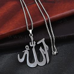201 кулон из нержавеющей стали с арабской цепочкой для женщин и мужчин NJEW-R013-07P
