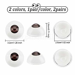 2 пара двухцветных пластиковых глаз для поделок DIY-PH0010-17A