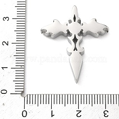 イースター 304 ステンレス ペンダント  クロスチャーム  ステンレス鋼色  30.5x26.5x4.5mm  穴：3.5mm&nbsp;STAS-G384-01H-P