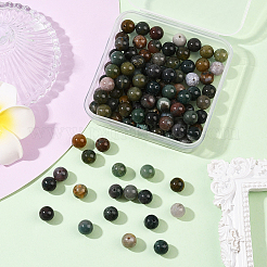 100 шт. бусины из натурального индийского агата&nbsp;G-SP0001-20C