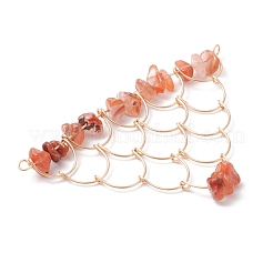 Подвески-соединители из натуральной смешанной драгоценной крошки с медной проволокой&nbsp;PALLOY-JF03030