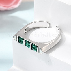 Anelli aperti con polsino in ottone micro pavé di zirconi cubici per donna&nbsp;RJEW-L343-02P-02