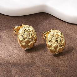 Овальные серьги-гвоздики из латуни&nbsp;EJEW-F400-24B-G