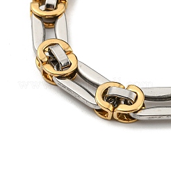Ionenplattierung (IP) zweifarbiges ovales Gliederkettenarmband aus 201 Edelstahl&nbsp;BJEW-B078-04GP